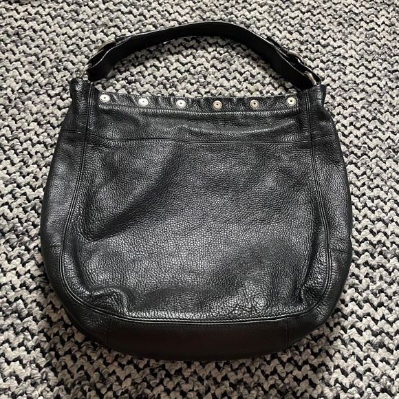 Furla Black Leather Frieze Snap Trim Medium Shoulder Bag - Picture 6 of 10